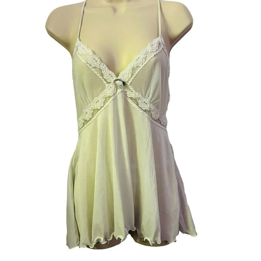 Vintage Delicates Bridal Peignoir 3 Piece Set White Special Occasion Womens M